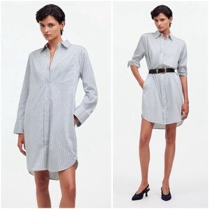 NWT Madewell Y-Neck Relaxed Shirtdress in True Midnight